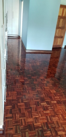 Parquet floor sand and seal